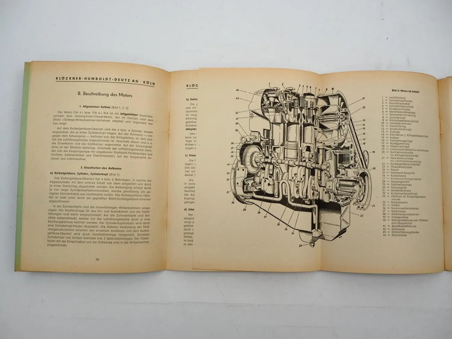Original Deutz F4L F6L A4L A6L 514 Dieselmotor Betriebsanleitung Wartung 1963