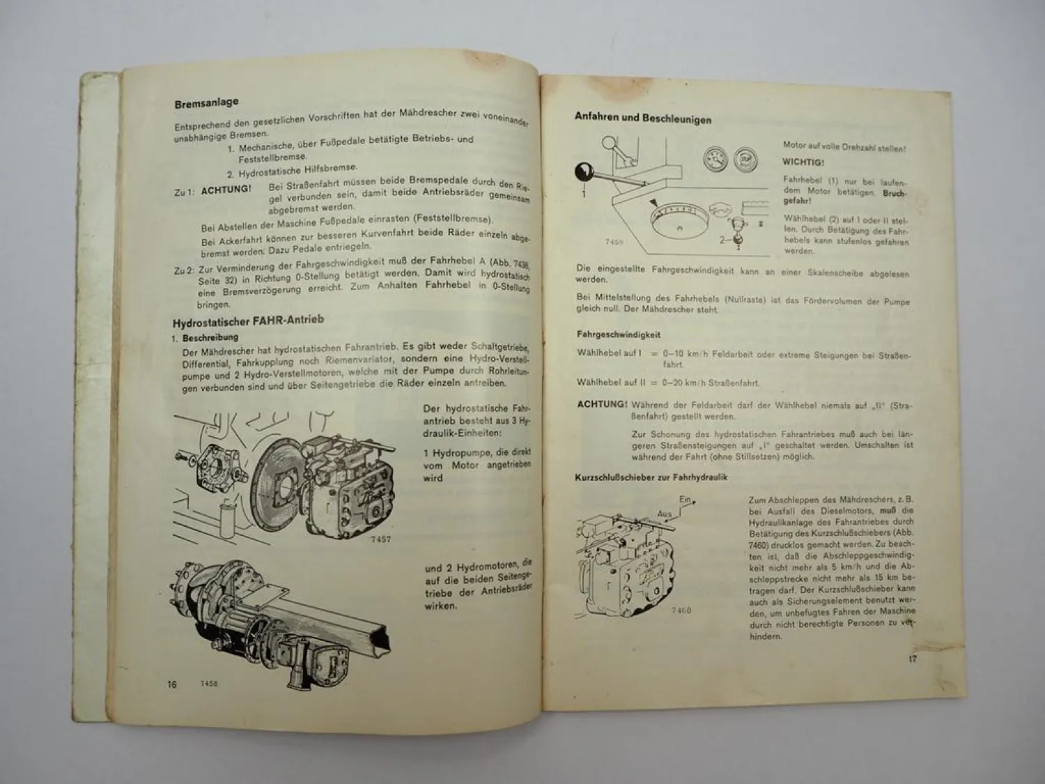 Original Deutz Fahr M1620 H Mähdrescher Betriebsanleitung Bedienung 1980