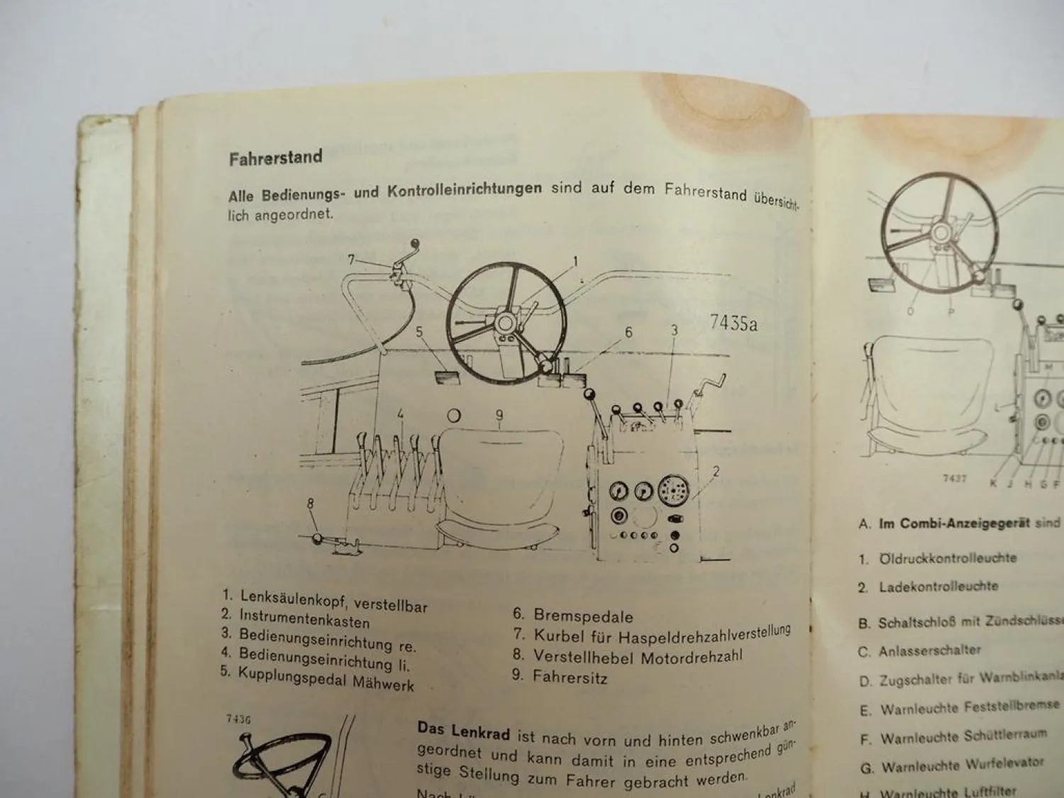 Original Deutz Fahr M1620 H Mähdrescher Betriebsanleitung Bedienung 1980