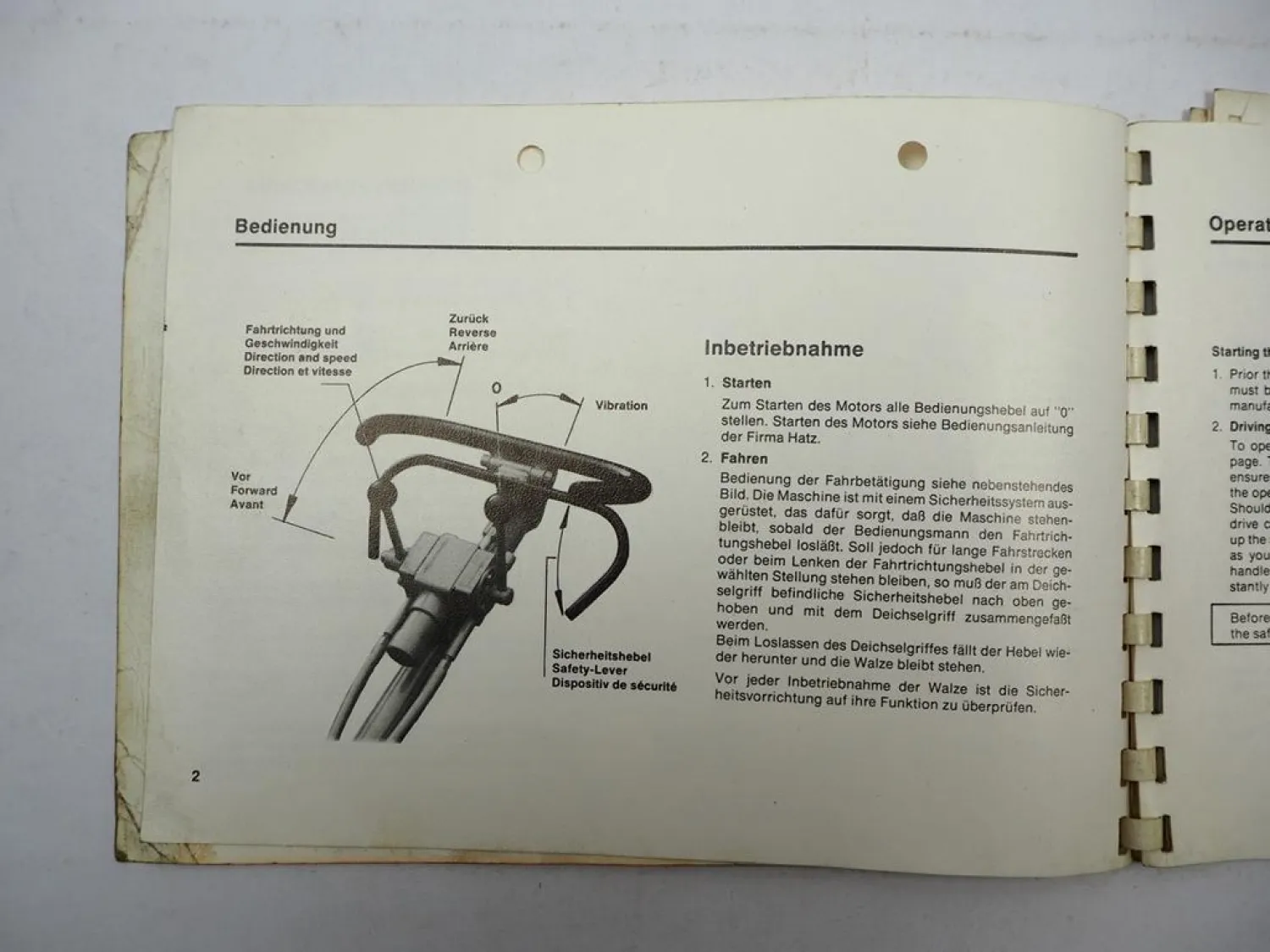 Original Duomat DR66 DR77 Tandem Vibrationswalze Betriebsanleitung Wartung