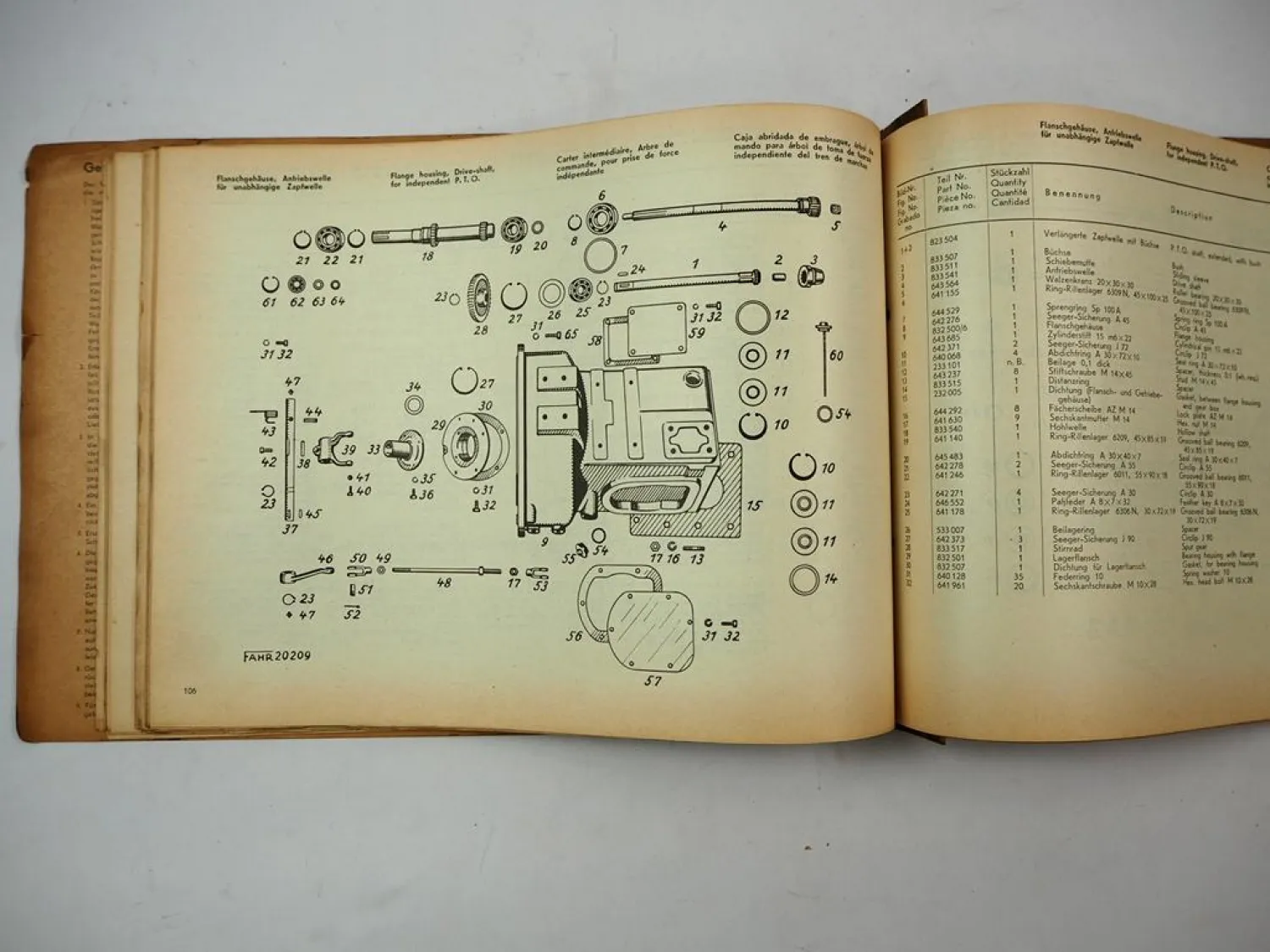 Original Ersatzteilliste Fahr D270 D270H Dieselschlepper 1959 Spare Parts List