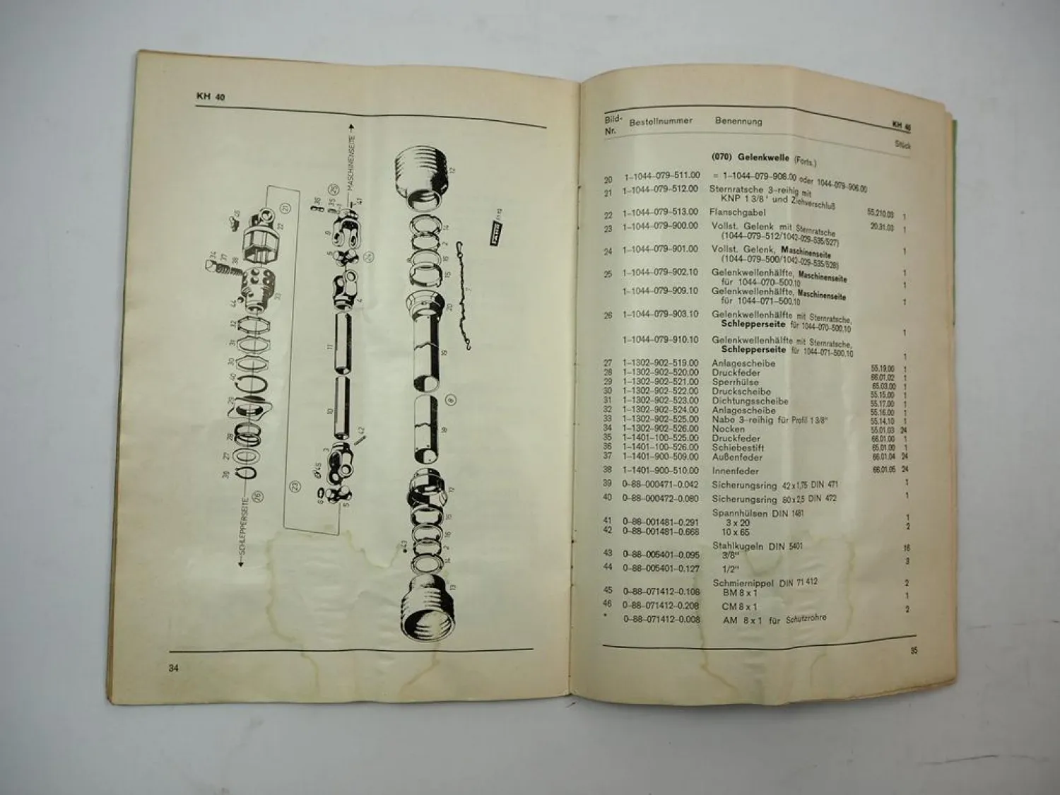 Original Fahr KH 40 40D Kreiselheuer Betriebsanleitung Ersatzteilliste 1968