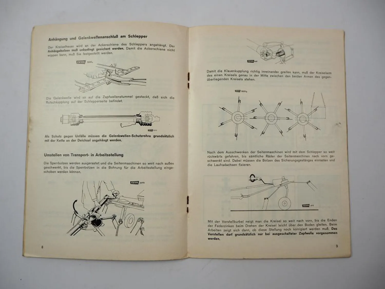 Original Fahr KH60 Kreiselheuer Betriebsanleitung Bedienung Wartung 1969