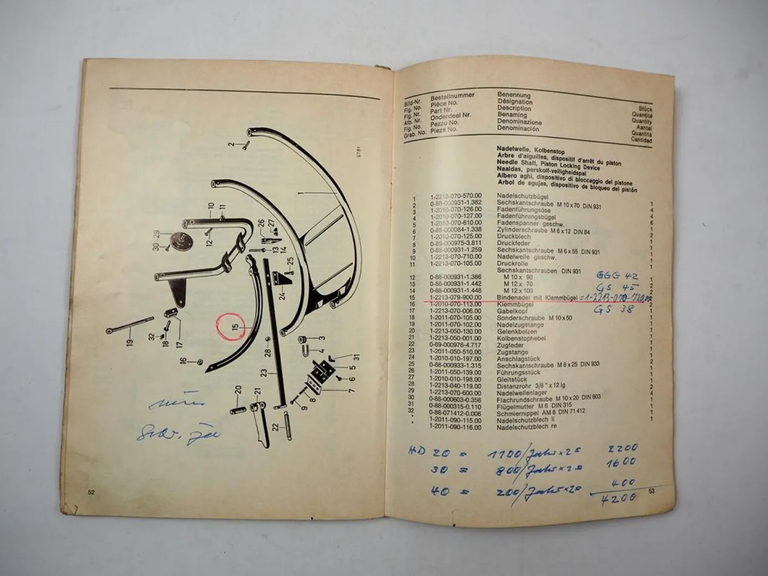 Original Fahr Köla Rivale 30 Hochdruckpresse Ersatzteilliste 10/1971