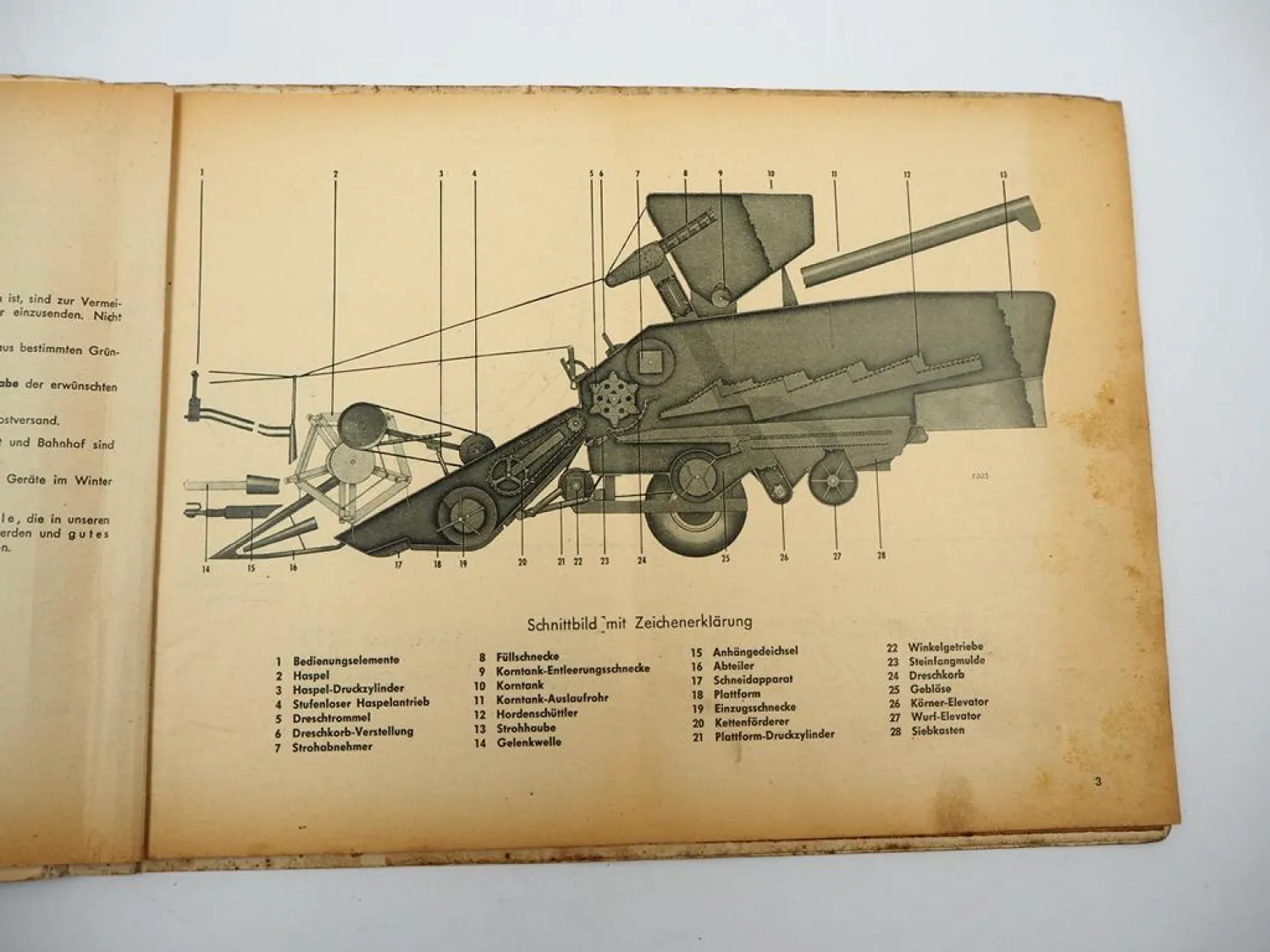 Original Fahr M60T Mähdrescher schleppergezogen Ersatzteilliste 1964