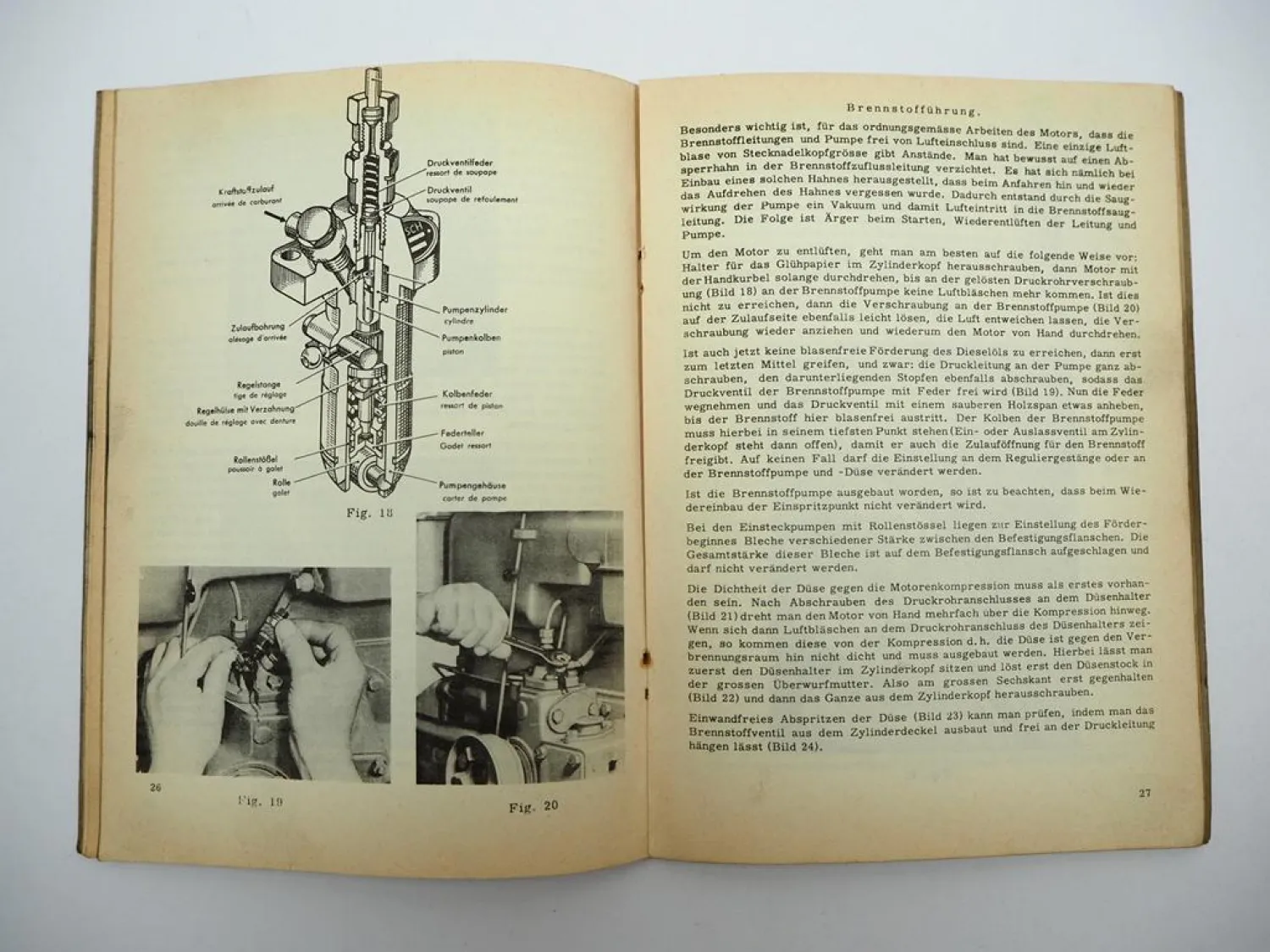 Original Farymann Dieselmotor Typ LK E LE D LD G LG Betriebsanleitung Wartung 1961