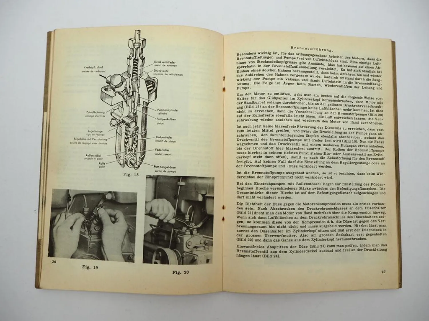Original Farymann Dieselmotor Typ LK E LE D LD G LG Betriebsanleitung Wartung 1962