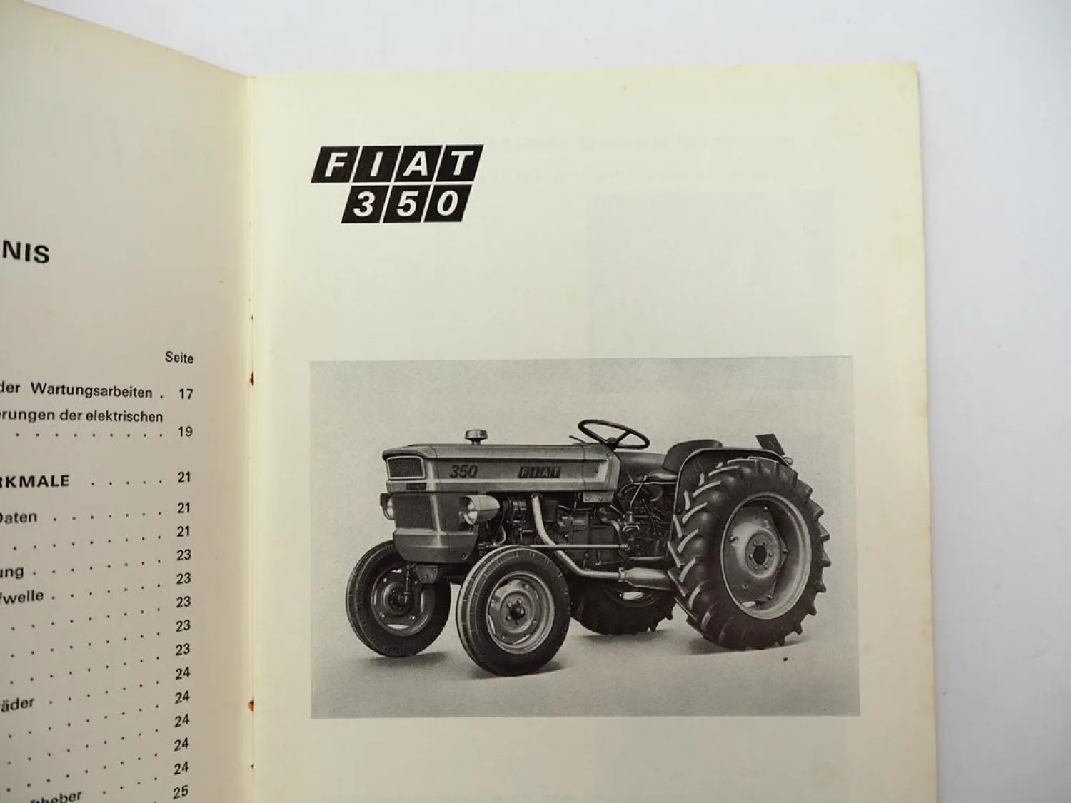 Original Fiat 350 Schlepper Betriebsanleitung Bedienung Wartung 1971