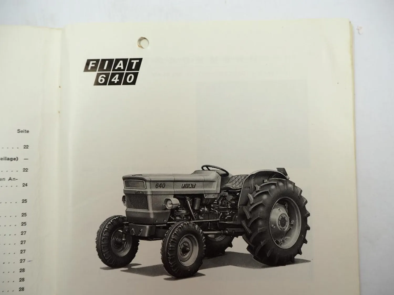 Original Fiat 640 Schlepper Betriebsanleitung Bedienung Wartung 1973