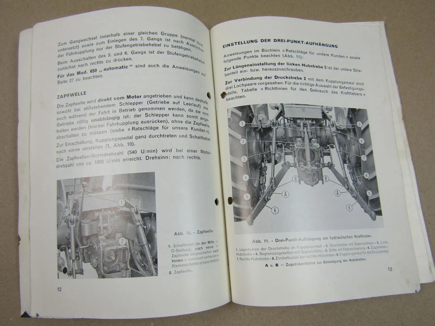 Original Fiat 650 Schlepper Betriebsanleitung Bedienungsanleitung 1968