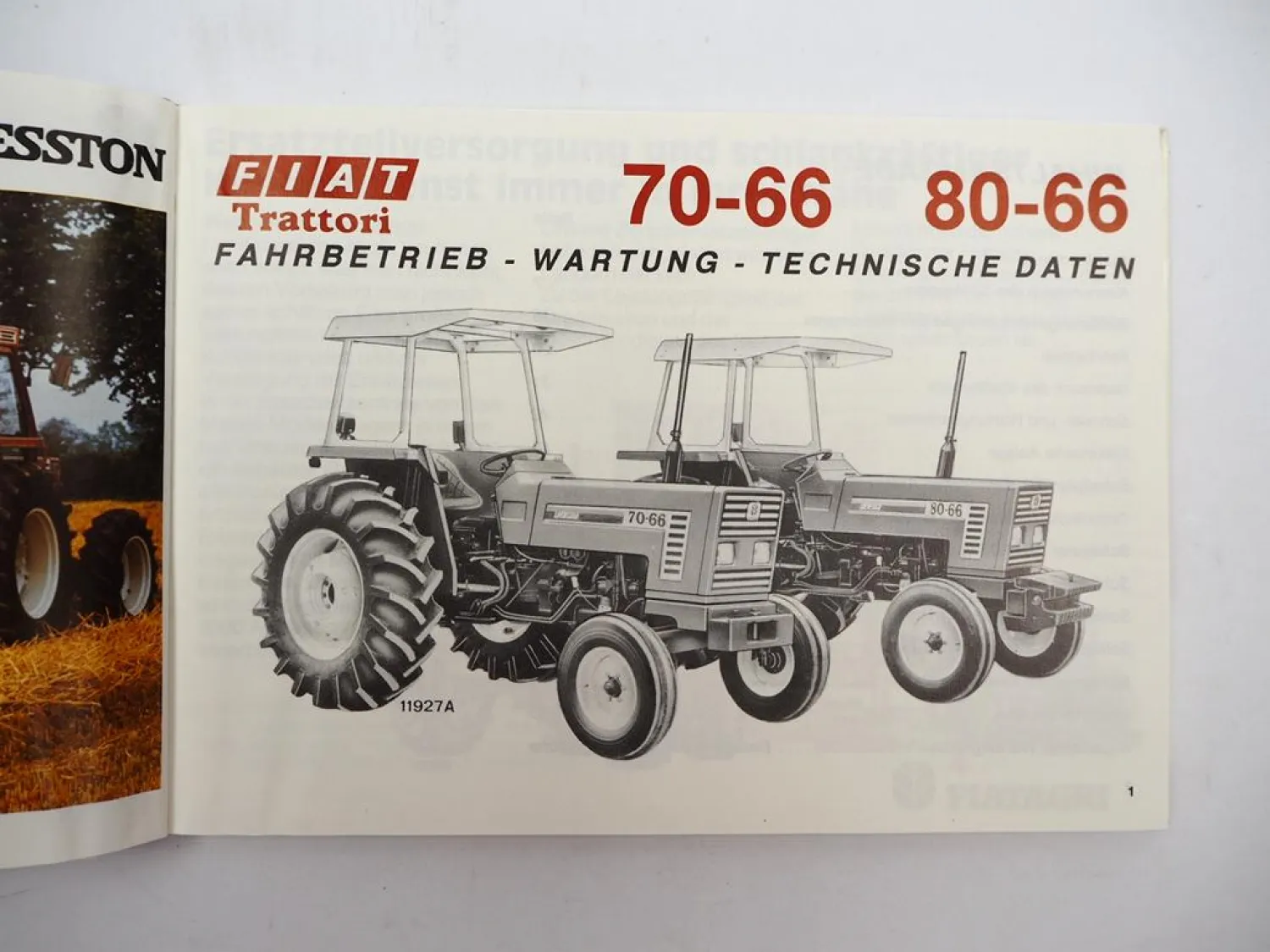 Original Fiat 70-66 80-66 Schlepper Betriebsanleitung Bedienung Wartung 1984
