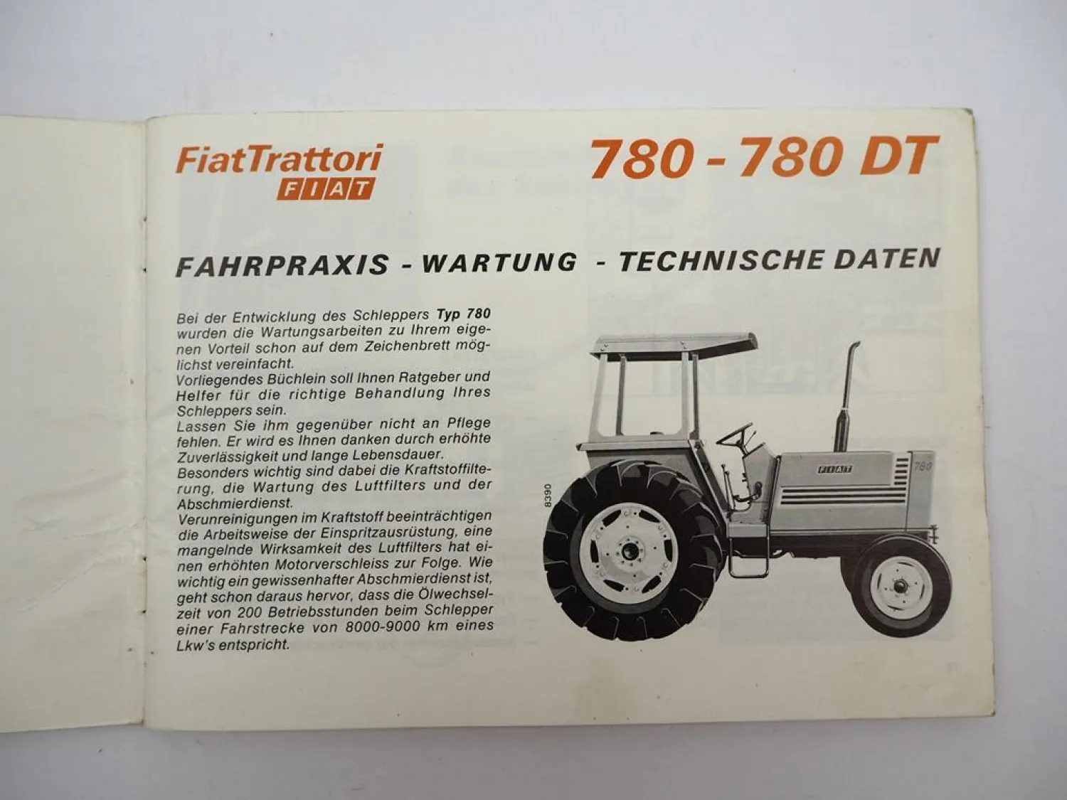 Original Fiat 780 780DT Schlepper Betriebsanleitung Bedienung Wartung 1978