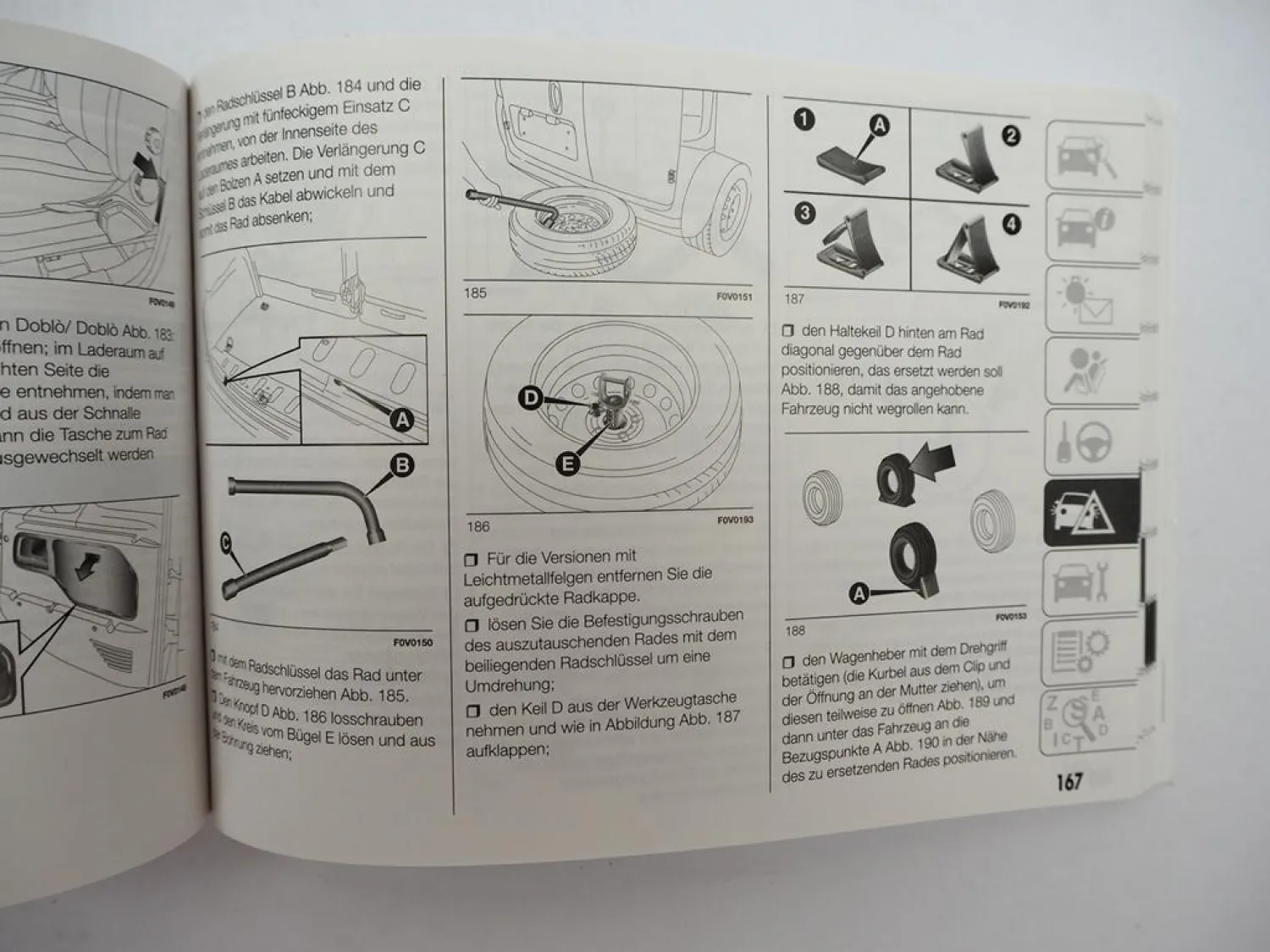 Original Fiat Doblo 263 Betriebsanleitung Bedienungsanleitung 4/2016 Bordbuch