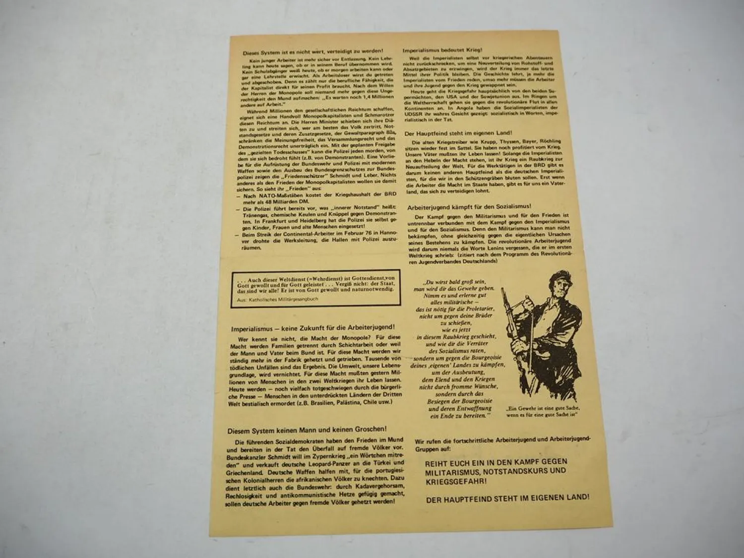 Original Flugblatt Rebell RJVD KABD Kommunisten Veranstaltung 1975