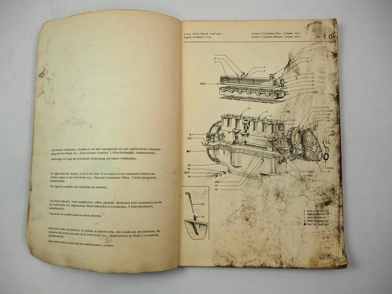 Original Ford 2700 2701E 2704E Dieselmotor für Claas Mähdrescher Ersatzteilliste