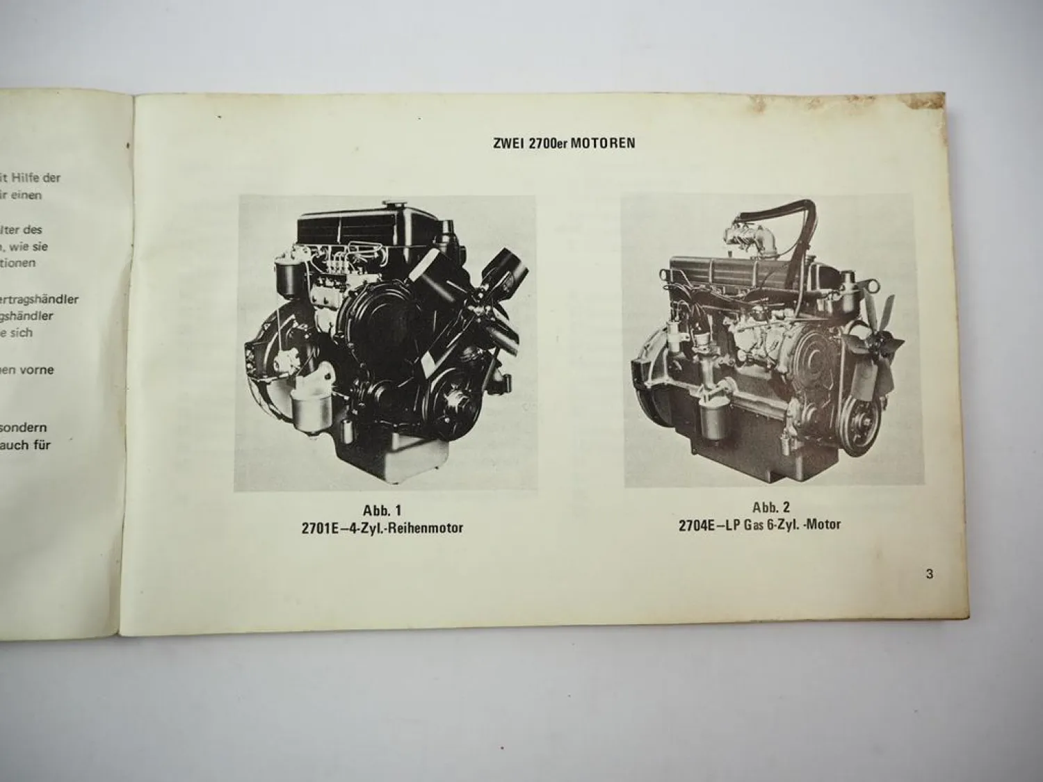 Original Ford 2701E 2703E 2704E Industriemotor Diesel Gas Betriebsanleitung 1969
