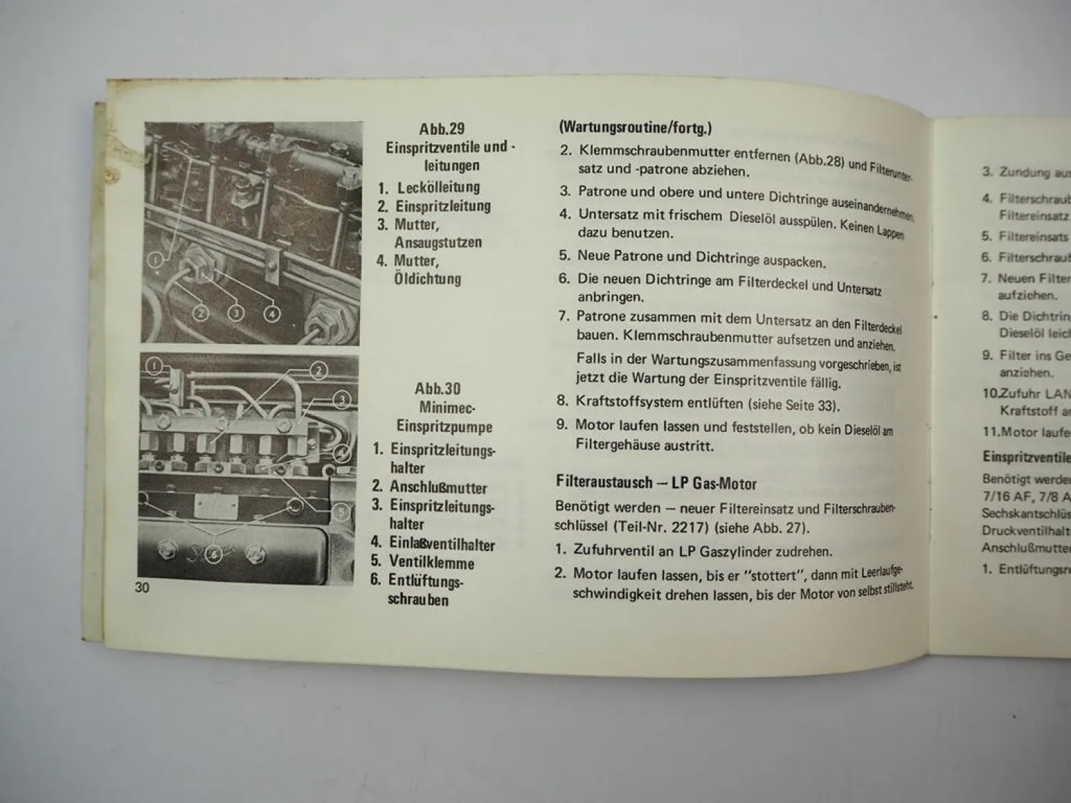 Original Ford 2701E 2703E 2704E Industriemotor Diesel Gas Betriebsanleitung 1969