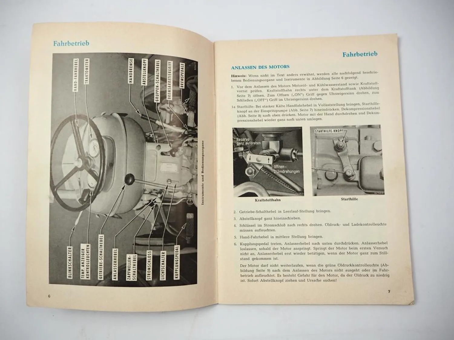 Original Ford Fordson Super Major FMD-50S Traktor Betriebsanleitung 1962