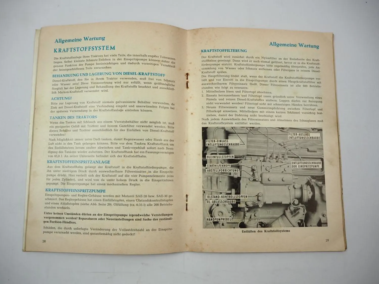 Original Ford Fordson Super Major FMD-50S Traktor Betriebsanleitung 1962