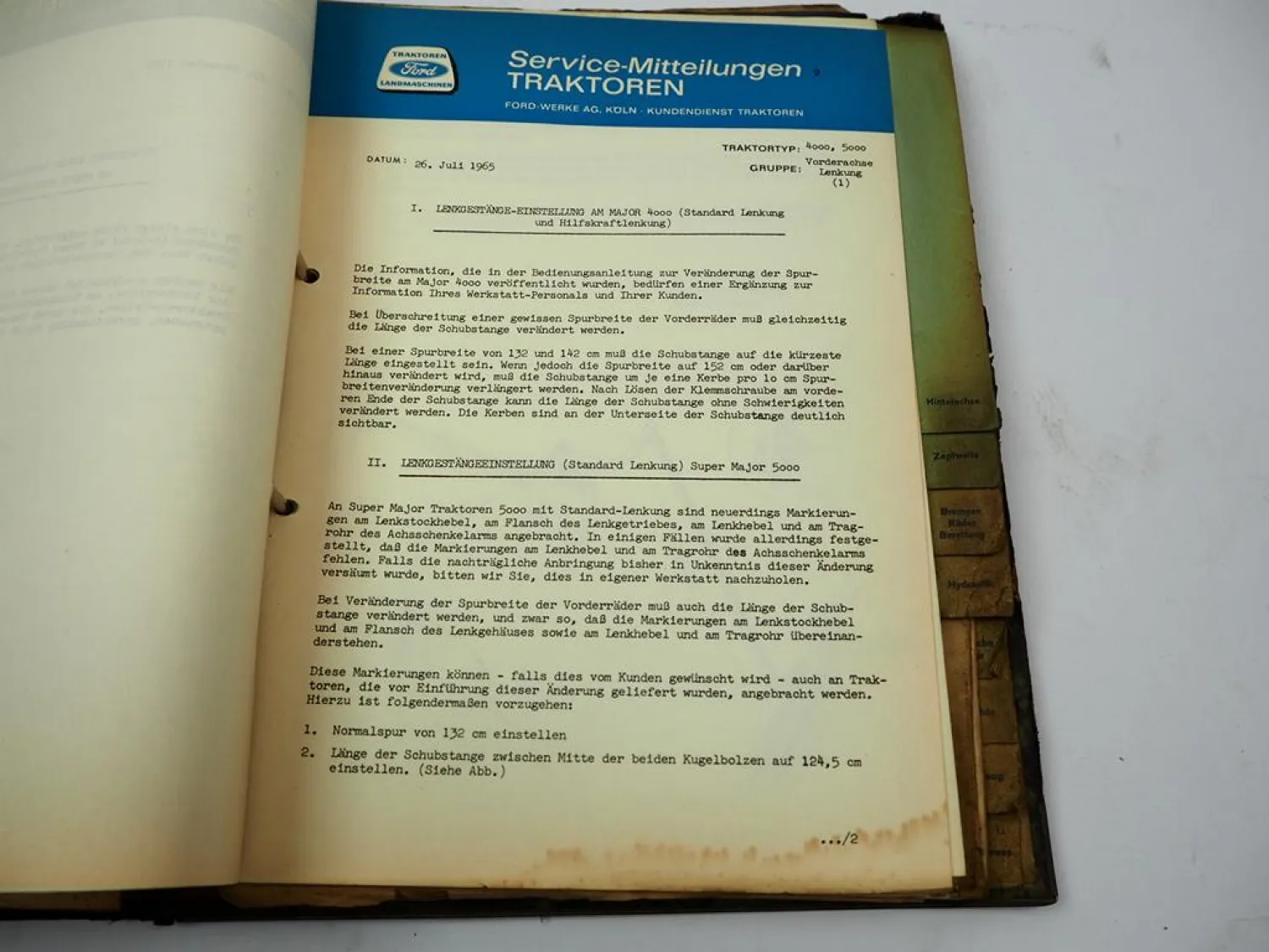Original Ford Traktoren Service Mitteilungen 1965 - 1976 Werkstatthandbuch