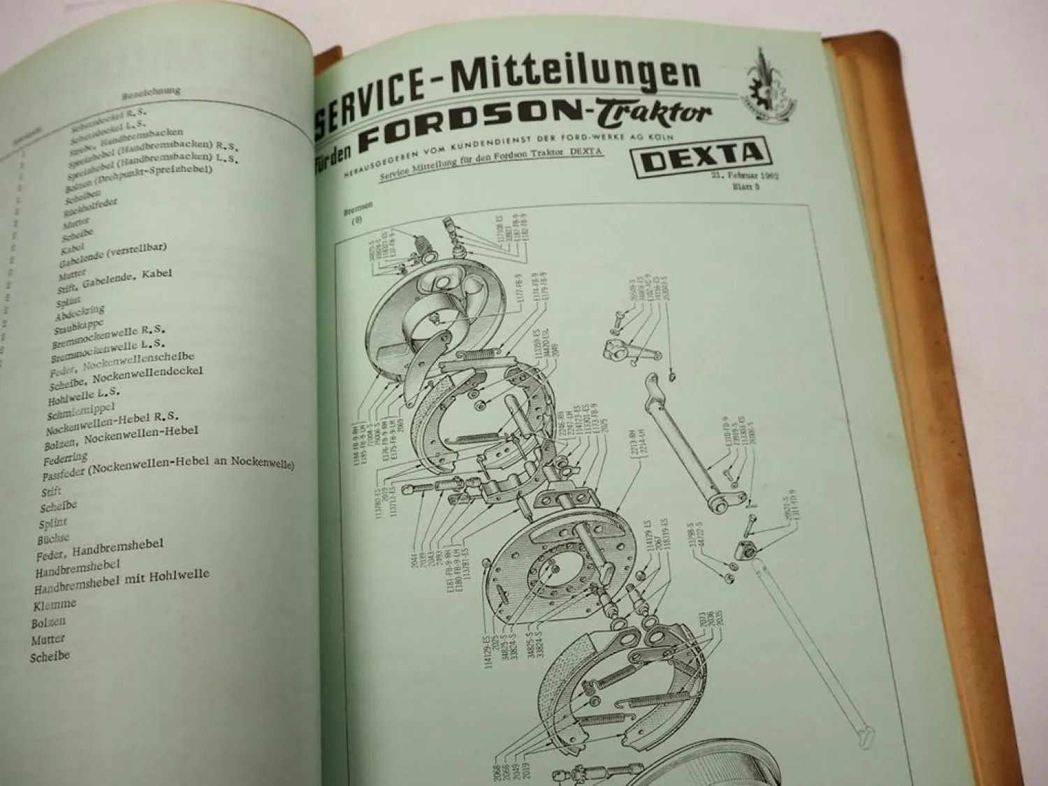 Original Fordson Dexta Traktor Service Mitteilungen 1958 - 1962 Werkstatthandbuch