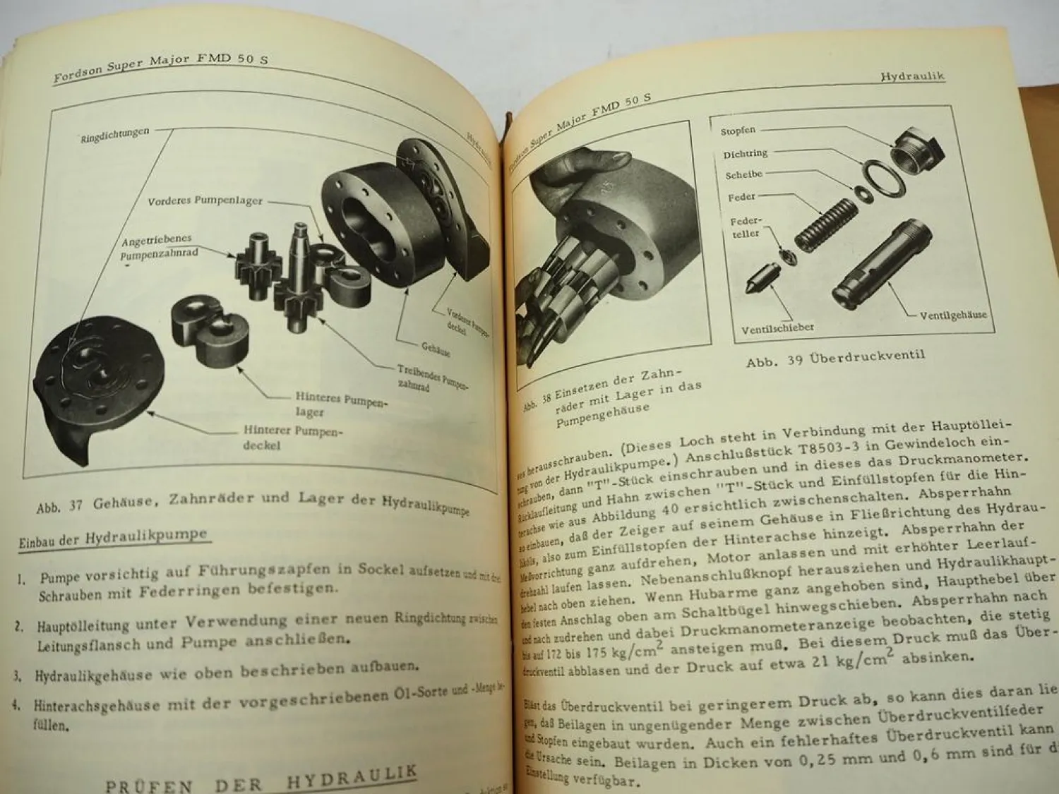 Original Fordson Super Major FMD 50S Hydraulik Kraftheber Werkstatthandbuch