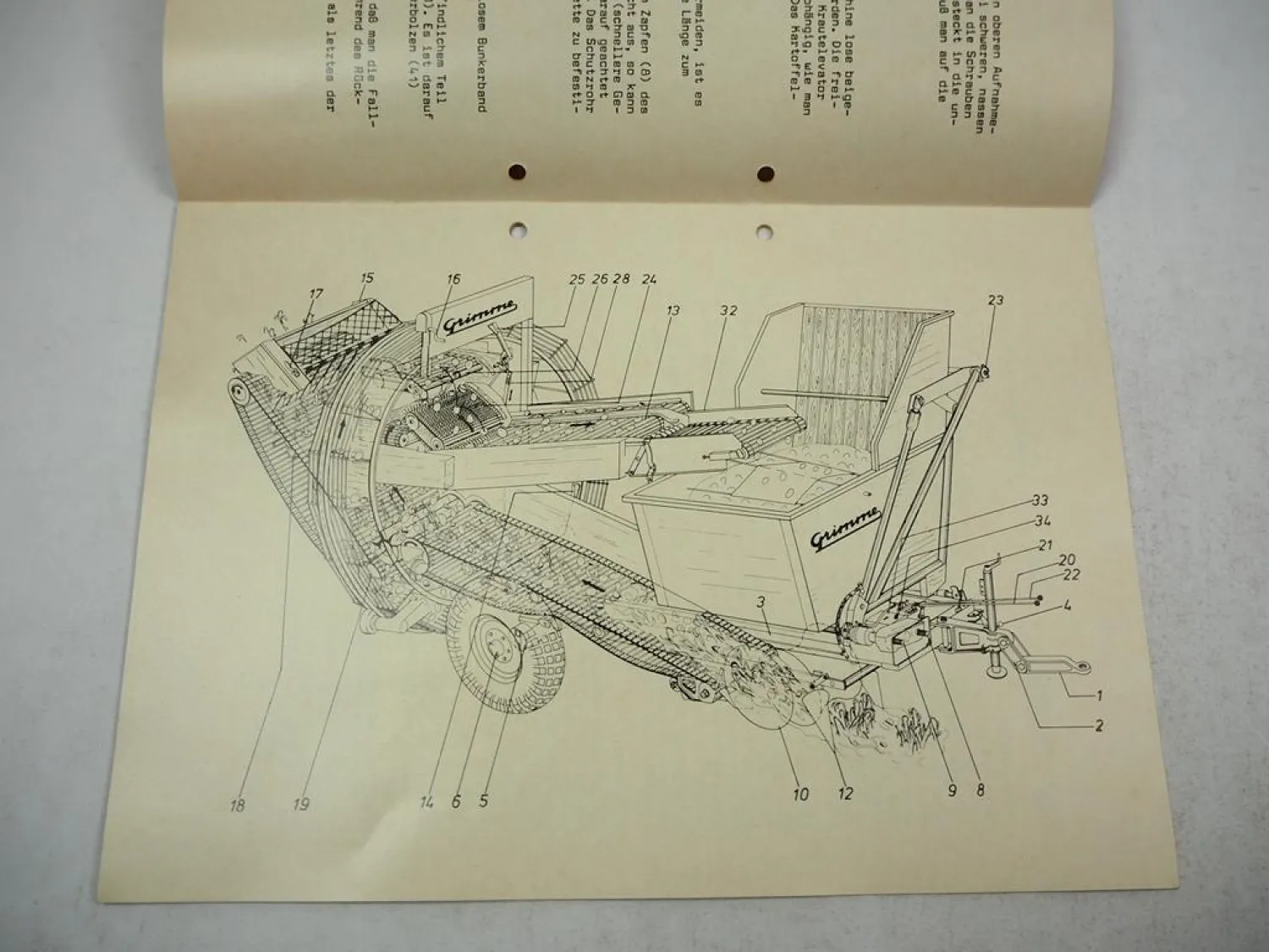Original Grimme Europa Standard Betriebsanleitung Ersatzteilliste ab 1970