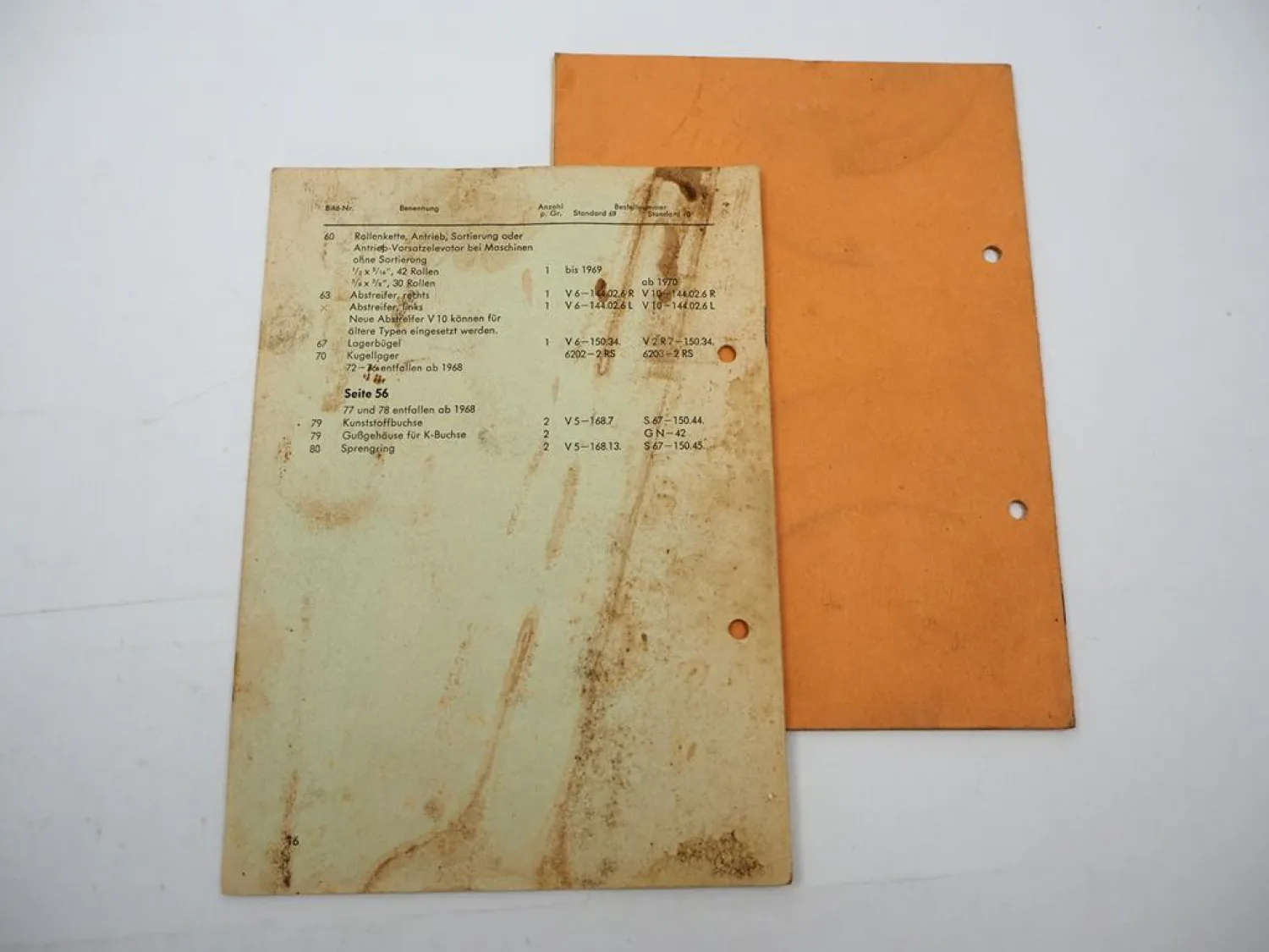 Original Grimme Kartoffel Vollernter Europa Betriebsanleitung Ersatzteilliste 1968