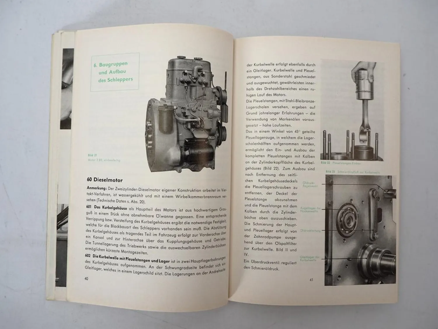 Original Güldner AB Schlepper mit Motor 2BS Betriebsanleitung Wartung 1959