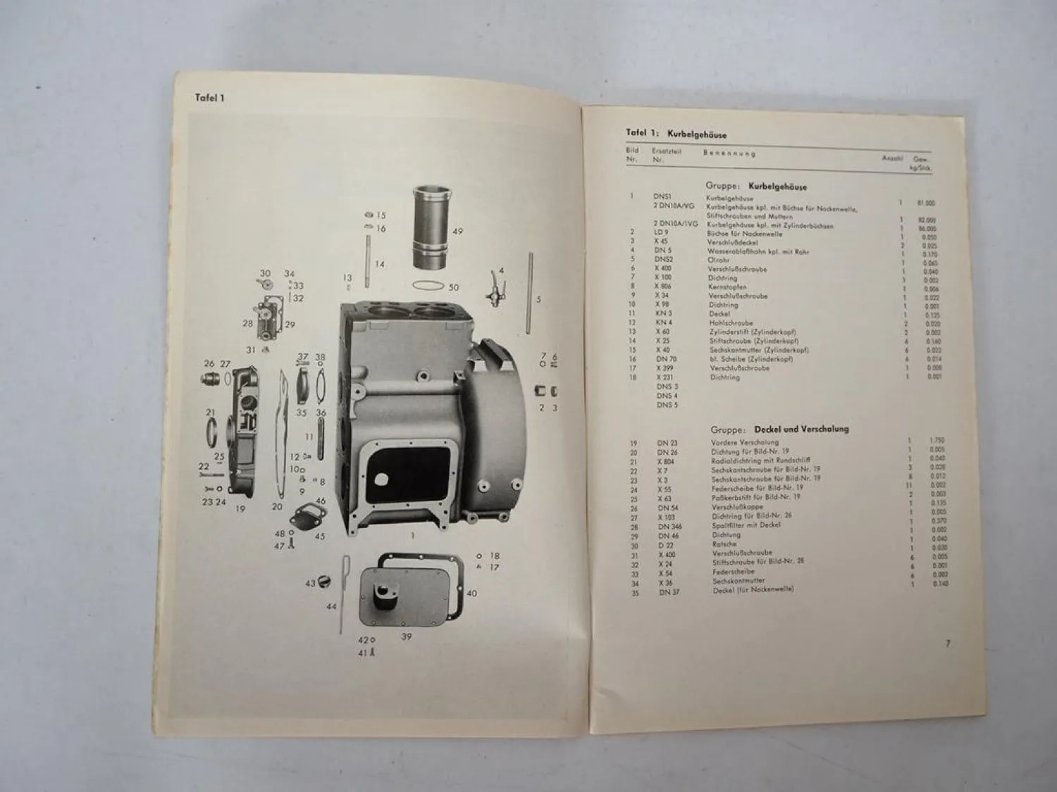 Original Güldner ADN Schlepper Ersatzteilliste Nachtrag 1/1958