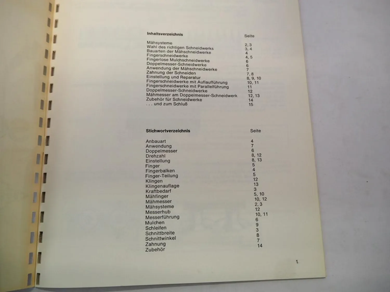 Original Werkstatthandbuch Busatis Mähwerk Schneidwerk Anwendung Wartung 1981
