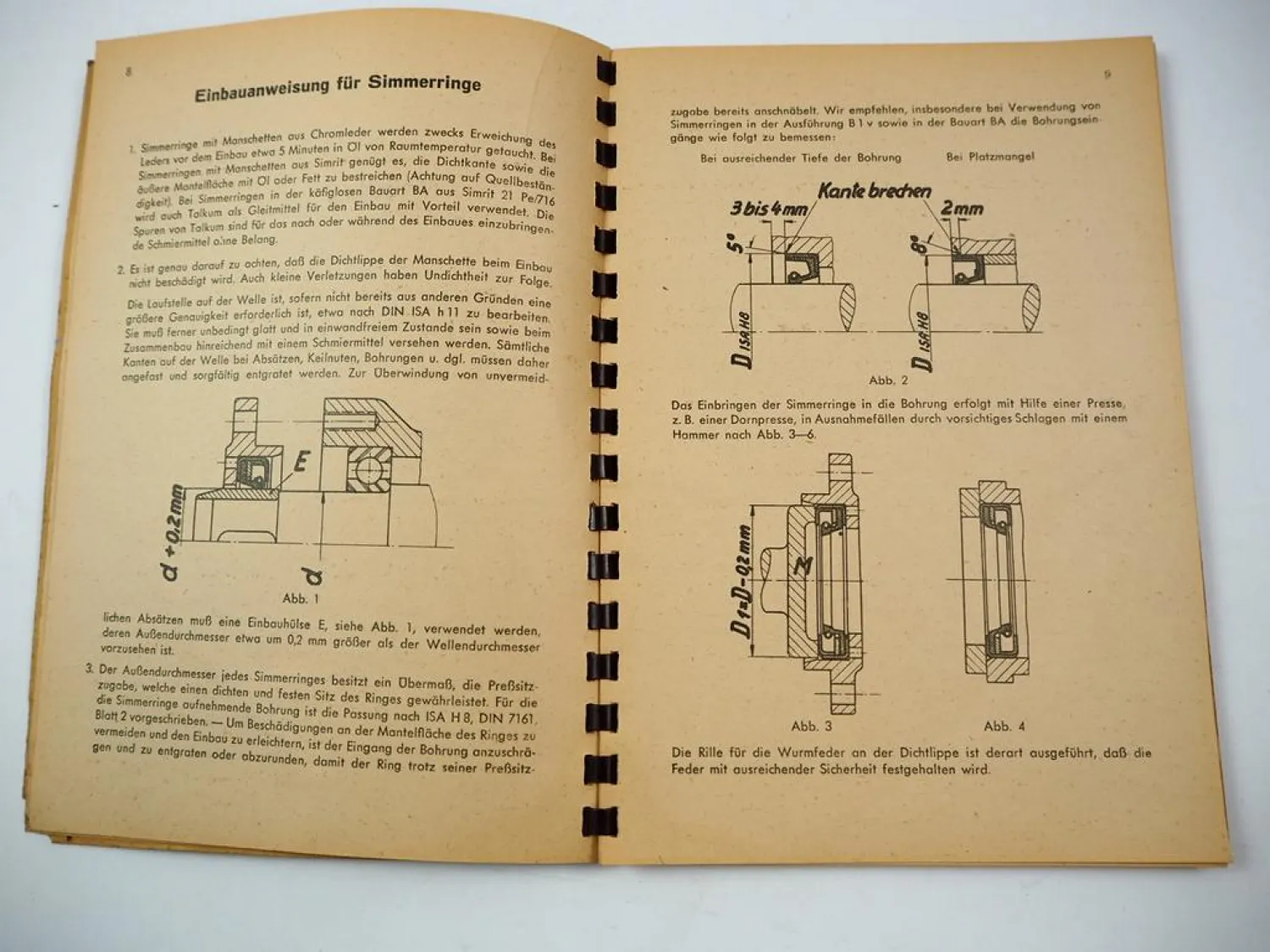 Original Handbuch Simrit Simmeringe Faltenbälge für Schlepper CFW Weinheim