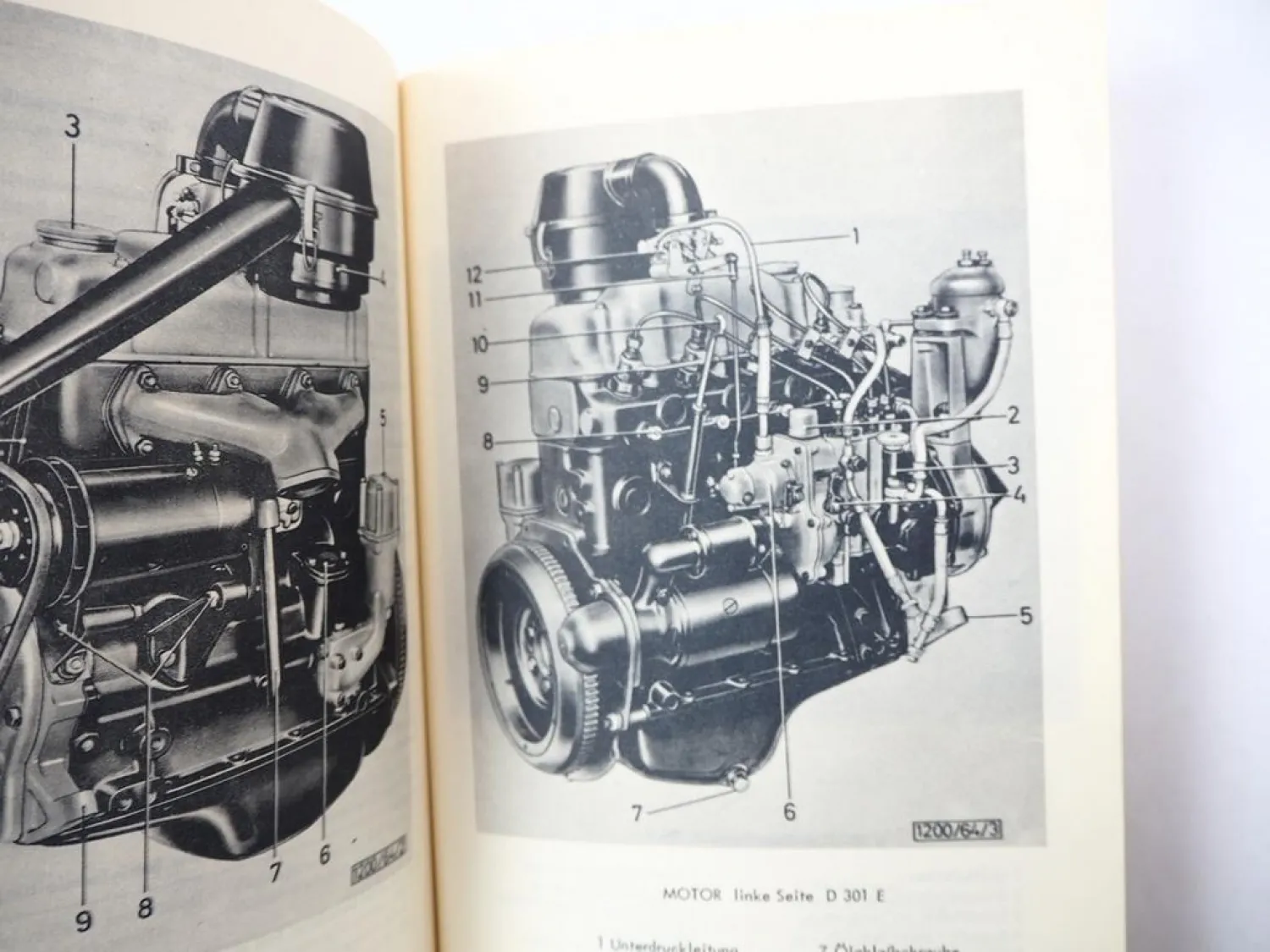 Original Hanomag D301 E W Dieselmotor Betriebsanleitung Wartung 1964