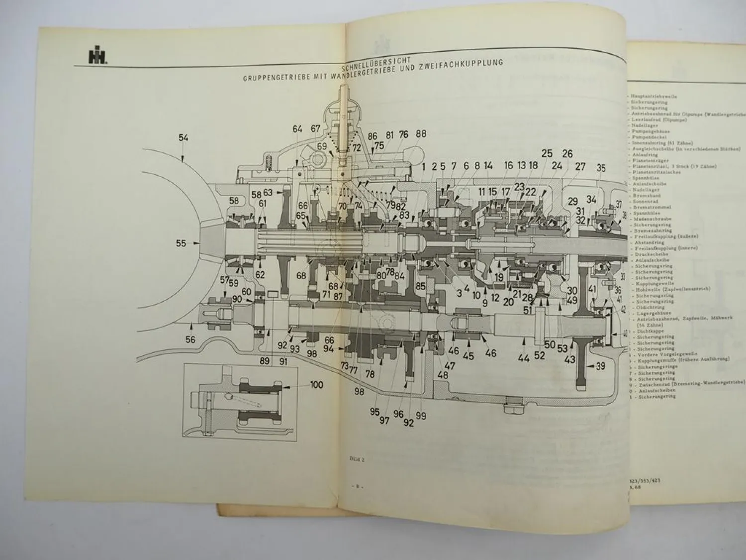 Original IHC 323 353 423 Werkstatthandbuch Getriebe Instandsetzung 1968