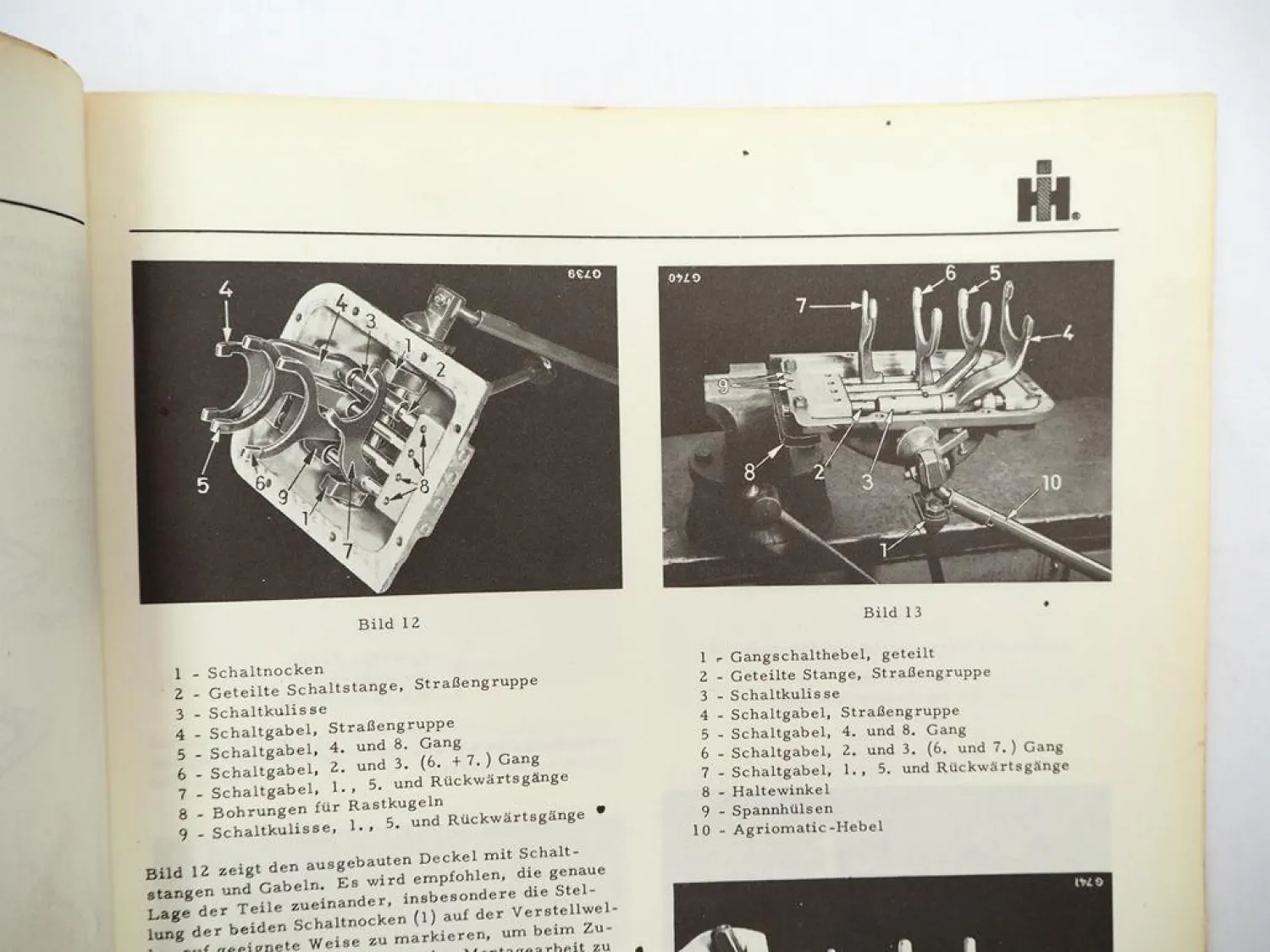 Original IHC 323 353 423 Werkstatthandbuch Getriebe Instandsetzung 1968