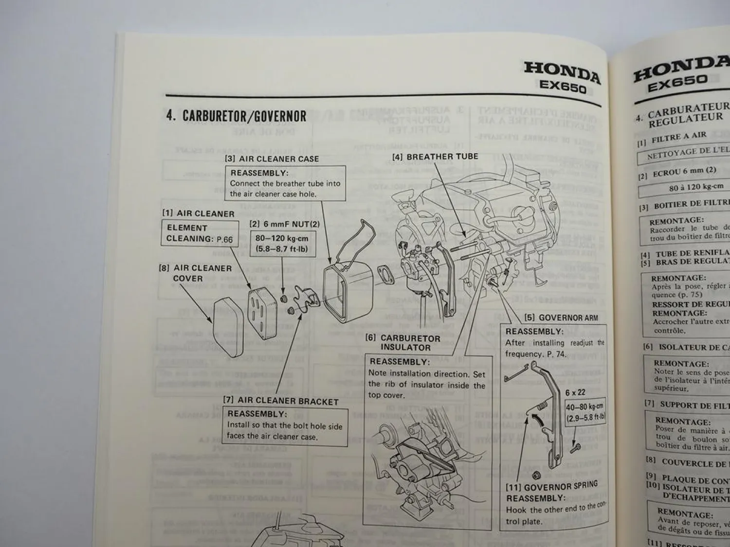 Original Honda EX650 Generator Werkstatthandbuch Reparatur 1984
