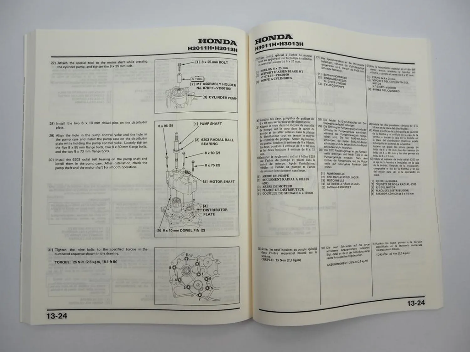 Original Honda H3011H H3013H Aufsitzmäher Rasentraktor Werkstatthandbuch 1989