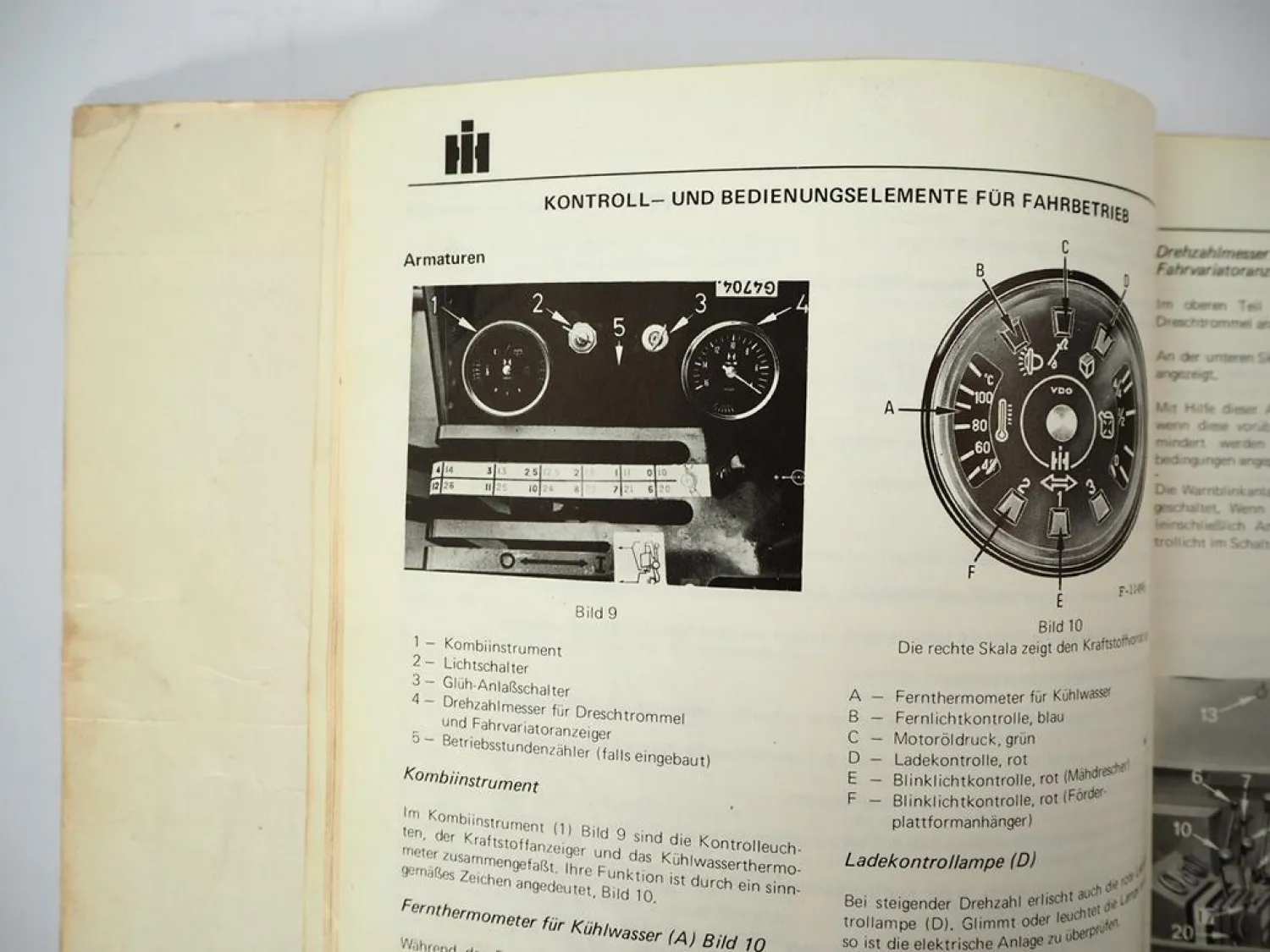 Original IHC 321 431 Mähdrescher Betriebsanleitung Bedienung Wartung 1974