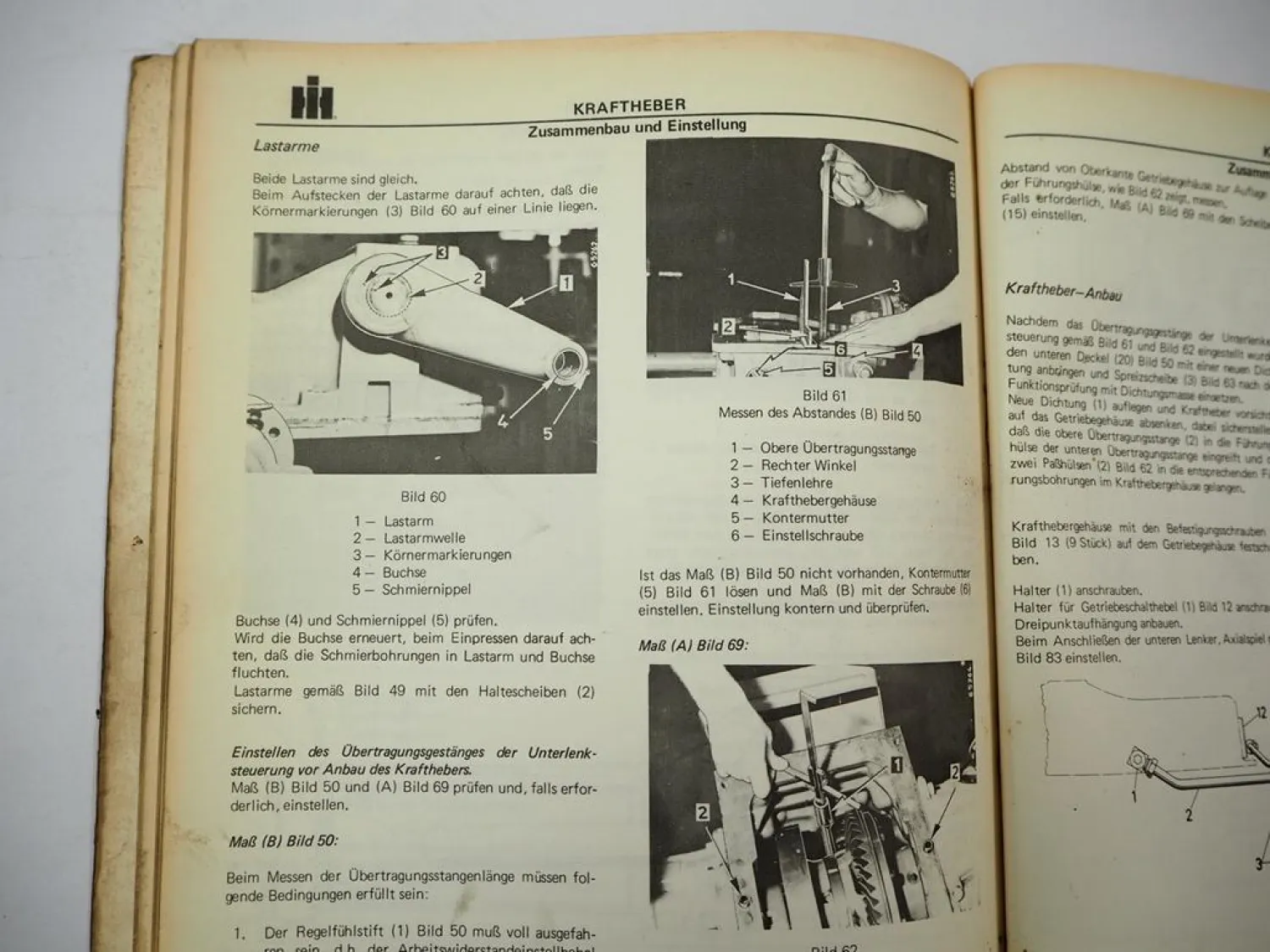 Original IHC 554 644 744 844 Fahrgestell Regelhydraulik Werkstatthandbuch 1970er