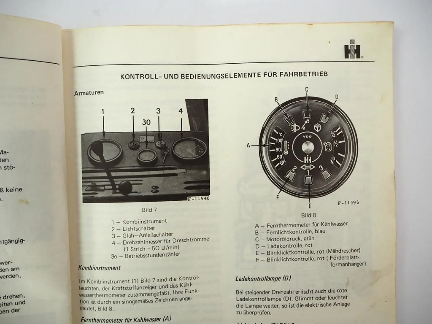 Original IHC 8-61 8-71 Mähdrescher Betriebsanleitung Bedienung Wartung 1970