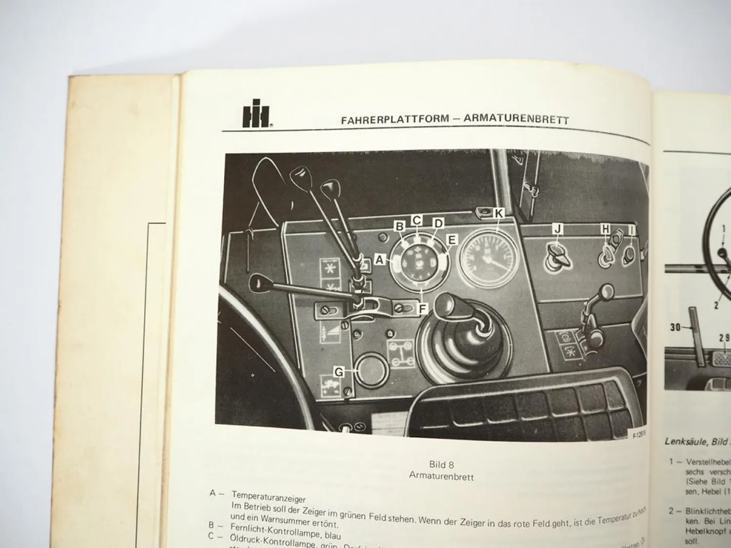 Original IHC 943 Mähdrescher mit D358 Motor Betriebsanleitung Bedienung 1980