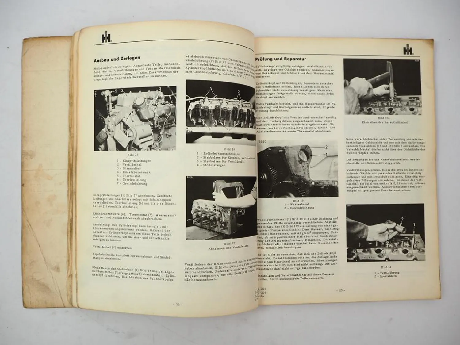 Original IHC D-206 D-239 4 Zylinder Dieselmotor Werkstatthandbuch 1966 in 624