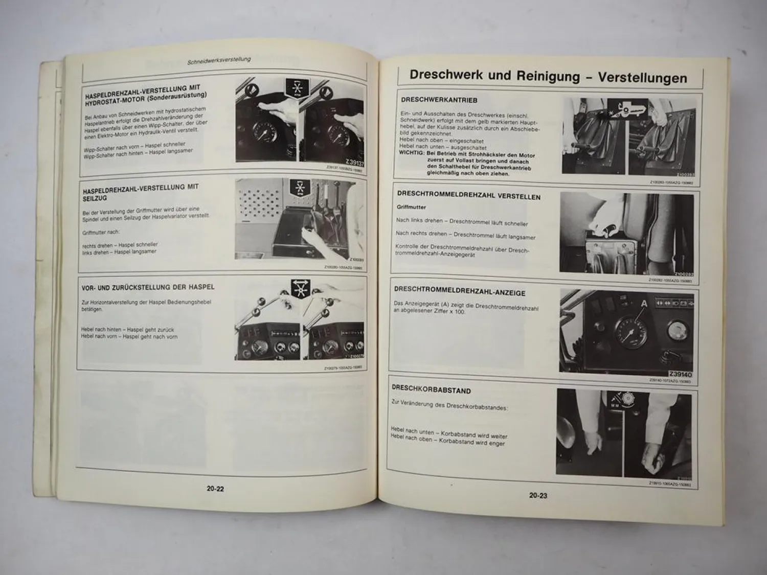 Original John Deere 1055 Mähdrescher Betriebsanleitung 1983