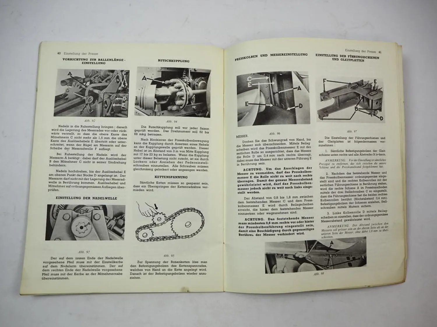 Original John Deere 224 Hochdruck Sammelpresse Betriebsanleitung 1960er Jahre