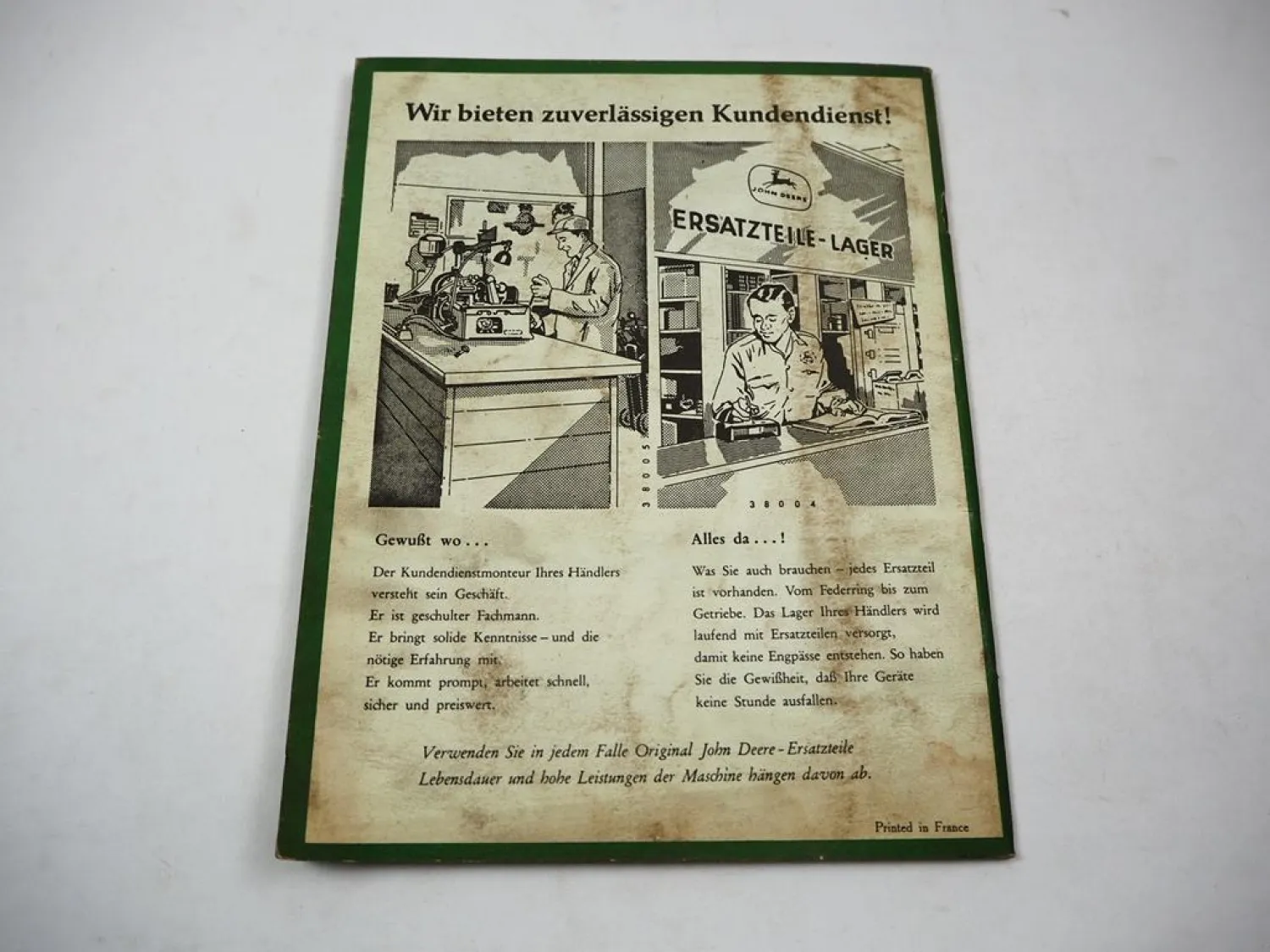 Original John Deere 224 Hochdruck Sammelpresse Betriebsanleitung 1960er Jahre