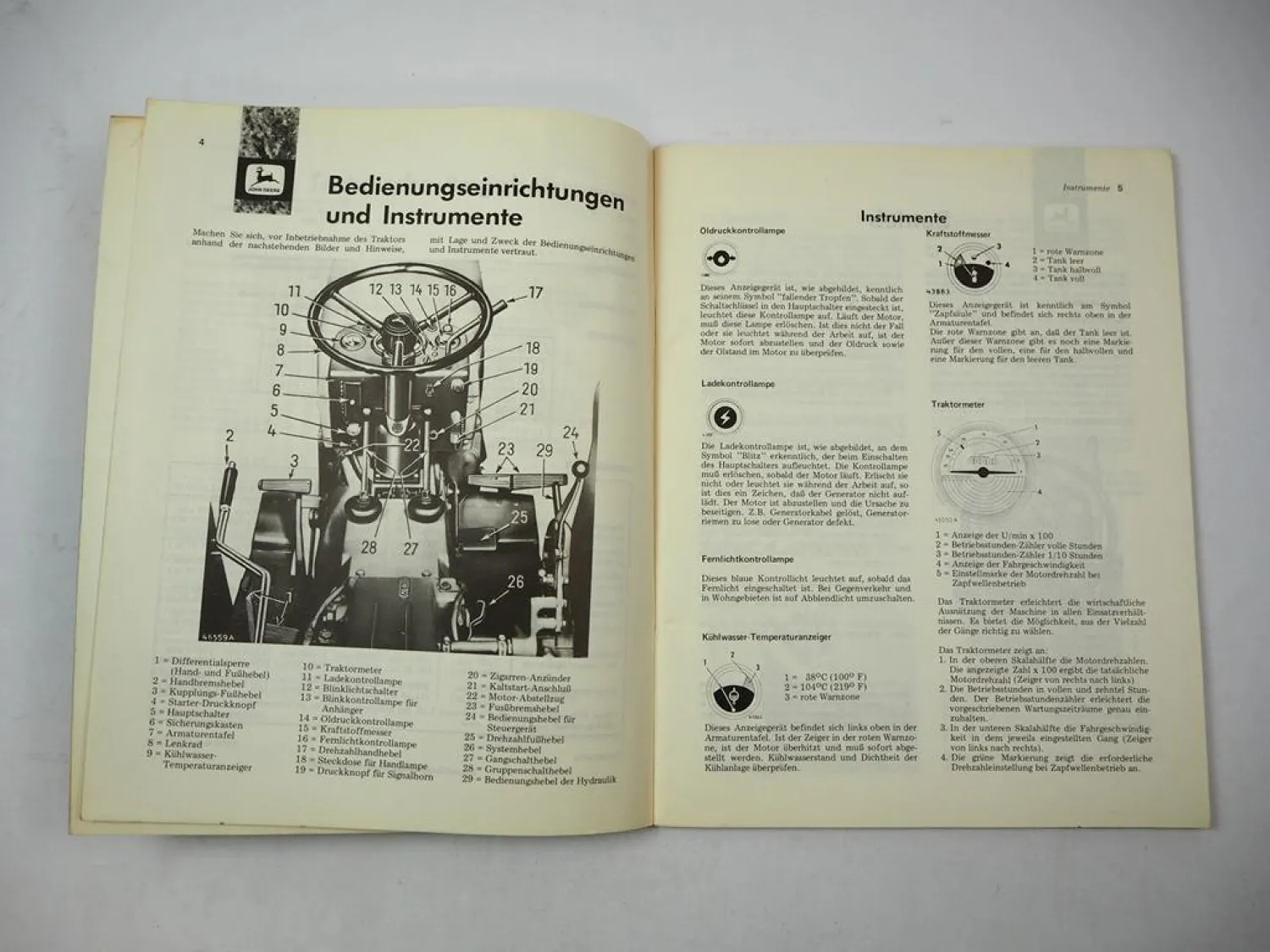 Original John Deere 820 Dieselschlepper Betriebsanleitung 1960/70er Jahre