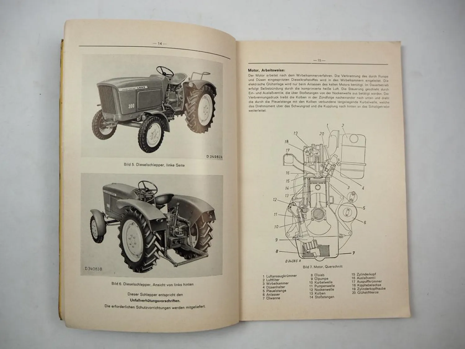 Original John Deere Lanz 300 Dieselschlepper Betriebsanleitung 1962