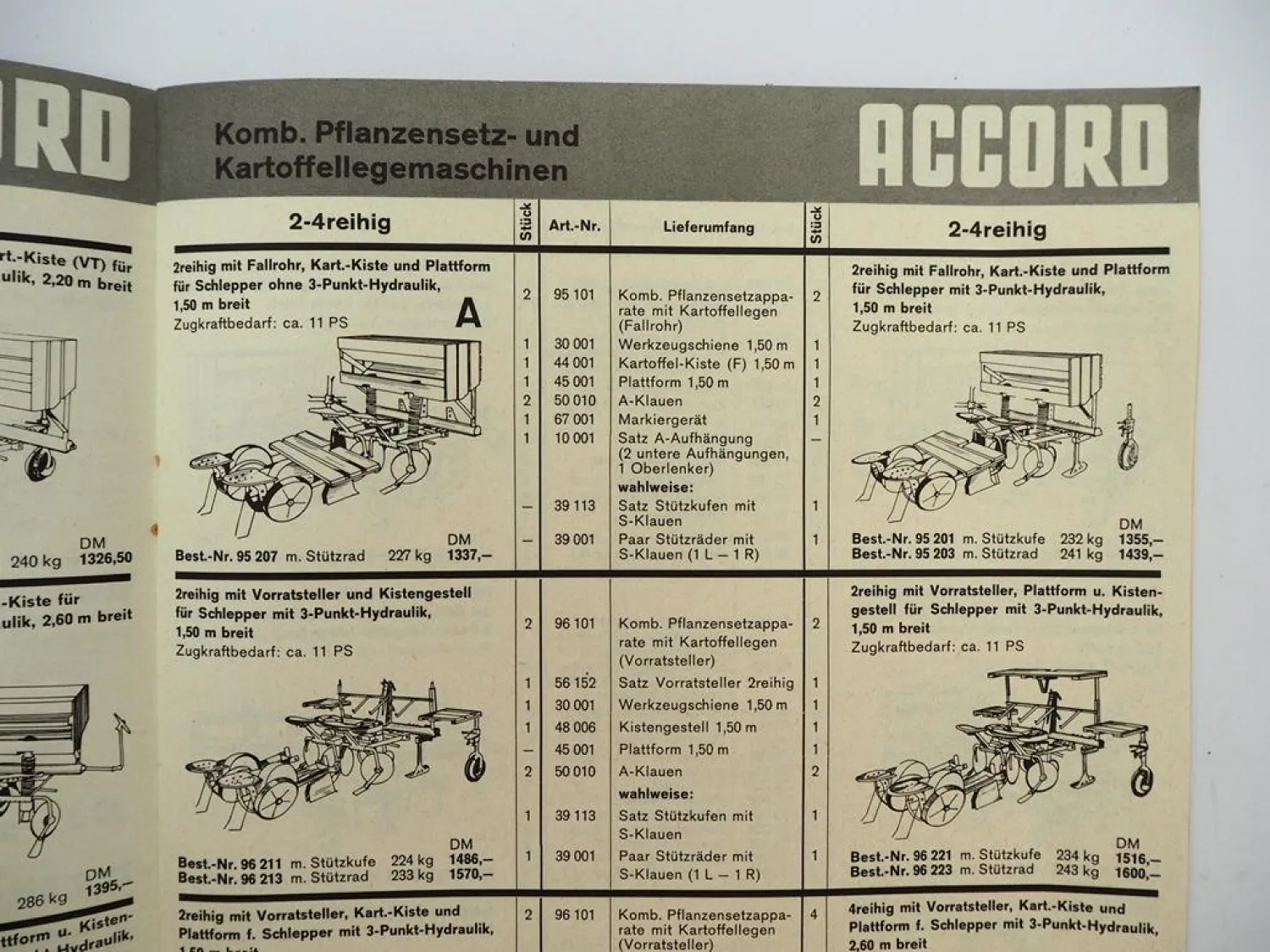 Original Katalog Accord Landtechnik Maschinenprogramm techn. Übersischt 1970er