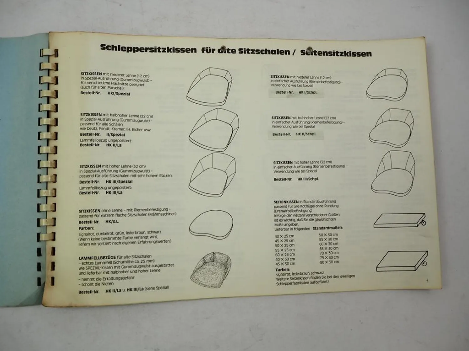 Original Katalog Hedo Sitzkissen für Schlepper Fendt Güldner Deutz Schlüter 1984