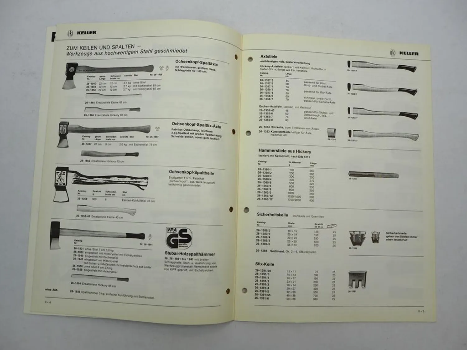 Original Katalog Keller Werkzeuge für die Waldarbeit 1985 Forstwirtschaft
